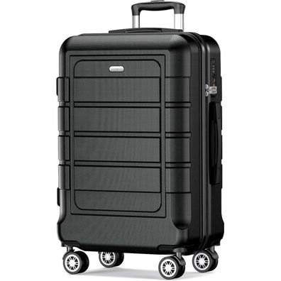 Showkoo Großer Hartschale Koffer XL Leicht Reisekoffer 77cm Schwarz