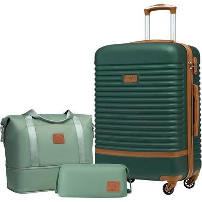 Coolife ABS Hartschalen Koffer Trolley 4 Rollen TSA-Schloss 3tlg Set