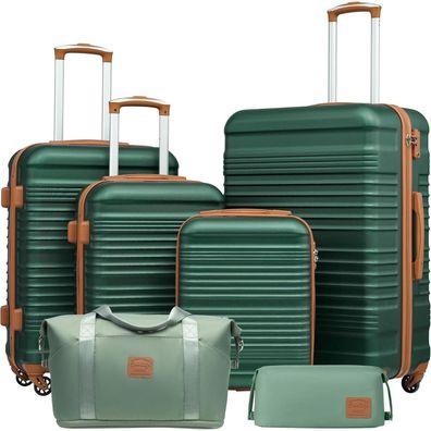 Coolife Koffer-Set Trolley ABS Hartschale 4 Rollen TSA Schloss Reisekoffer