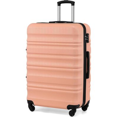 Coolife Hartschalen-Koffer Trolley Kirschblüte Pulver TSA 4 Rollen 76cm