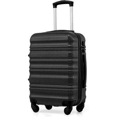 Coolife Hartschalen-Koffer Trolley mit TSA-Schloss und 4 Rollen Schwarz
