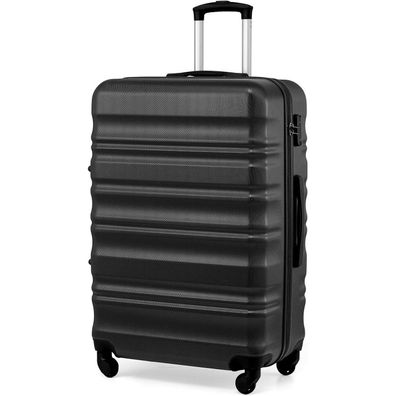 Coolife Hartschalen-Koffer Trolley Rollkoffer Reisekoffer TSA Schwarz