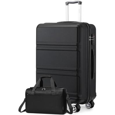 KONO Groß Reisekoffer Rollkoffer Set 2tlg Schwarz 74cm TSA Gepäck-Sets