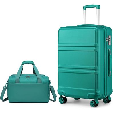 KONO Mittelgroß Reisekoffer Set 65cm Trolley mit Ryanair Reisetasche, Türkis 2