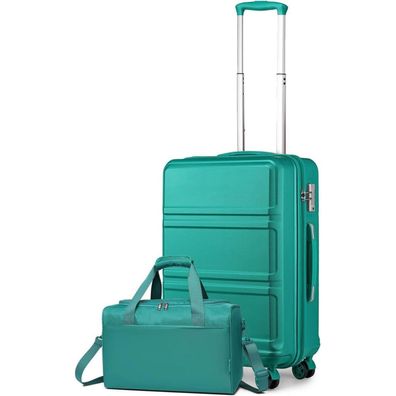 KONO 55cm Rollkoffer Handgepäck Trolley Set 2-teilig Türkis Gepäck-Sets