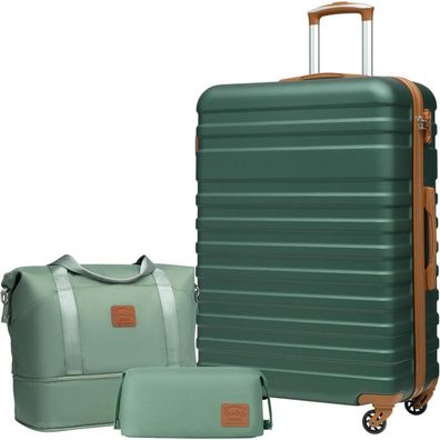 Coolife Koffer Trolley Set ABS Hartschale 4 Rollen TSA-Schloss 3tlg
