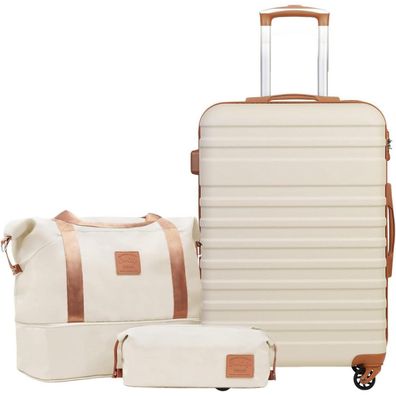 Coolife Koffer Set 3tlg ABS Hartschalen Trolley Reisekoffer 4 Rollen TSA-Schloss