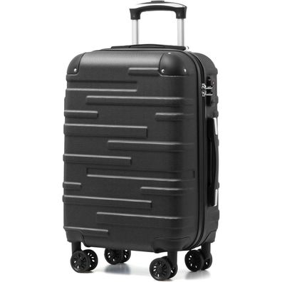 Coolife Hartschalen-Koffer Rollkoffer Reisekoffer TSA-Schloss 4R Dunkelgrau