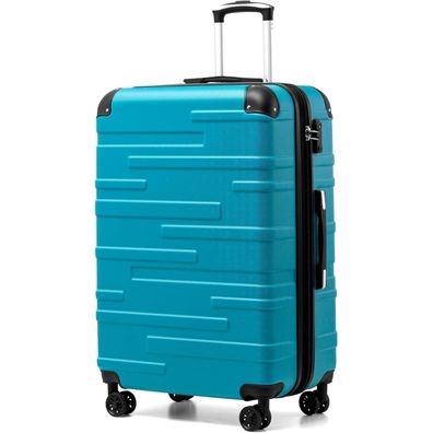 Coolife Hartschalen-Koffer Rollkoffer Großer Reisekoffer Türkisgrün ABS TSA 4