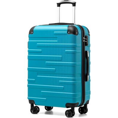 Coolife Hartschalen-Koffer Rollkoffer TSA-Schloss 4 Rollen Türkisgrün 67cm
