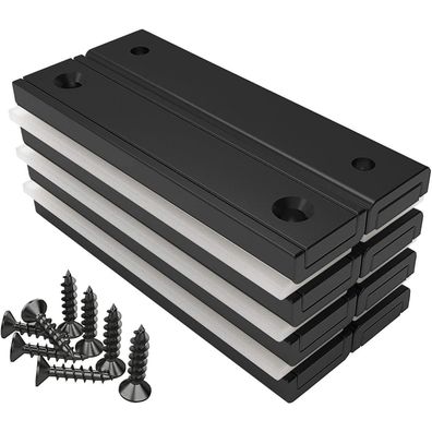 Magnetpro 8 Stück Rechteckmagnete 30 KG Kraft 60x13,5x5 mm Schwarz Ultra-Kraft