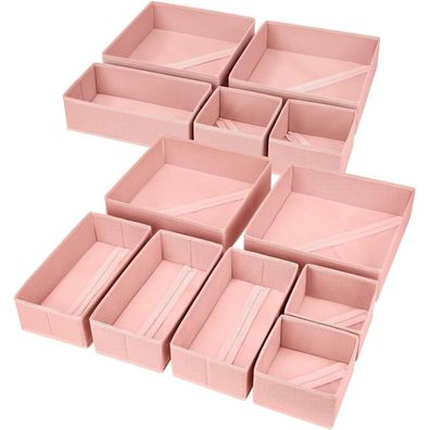Homsorout 12er Pack Schubladen Organizer Faltbare Box Stoff Schubladenteiler
