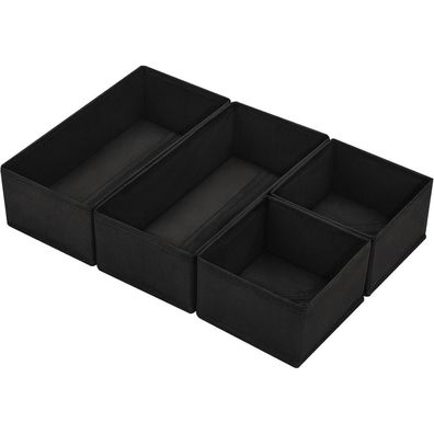 DIMJ 4er Set Schubladen Organizer Aufbewahrungsbox Stoff Beige