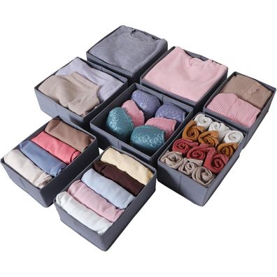 ORLISA Kleiderschrank Organizer Vliesstoff Aufbewahrungsbox Set 8-teilig