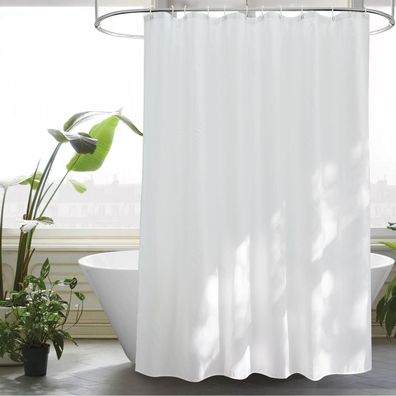 Duschvorhang 160x200 Weiß Textil Stoff Antischimmel Vorhang Wasserdicht