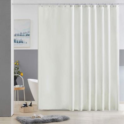 Duschvorhang Überlänge Beige Stoff Antibakteriell Wasserdicht 275x180cm