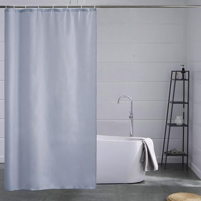 Duschvorhang Anti-Schimmel Wasserdicht Textil Polyester 120x200cm Grau Blau