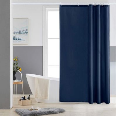 Duschvorhang 120x180 Textil Badvorhang Polyester Schimmelresistent Dunkelblau