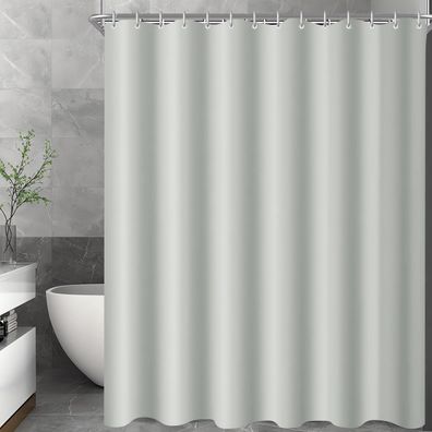 Duschvorhang 180x200cm Grau, Antischimmel Textil, Wasserdicht, Waschbar, 12