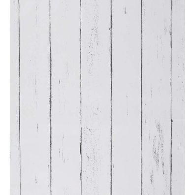 Weiße Selbstklebende Holztapete 44.5x1000cm - Wohnzimmer Küche Schrank