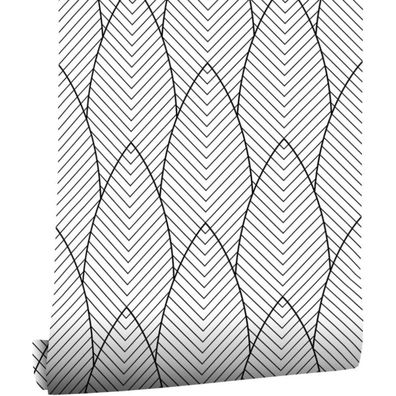 Selbstklebende Tapete Möbelaufkleber Streifen Schwarz Weiß 44x1000 cm