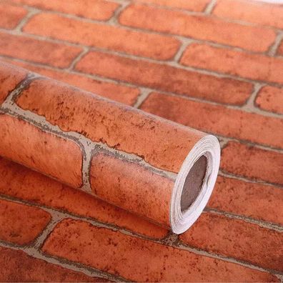 Selbstklebende Tapete Roter Ziegelstein 0,45 x 10 m Peel and Stick Wallpaper