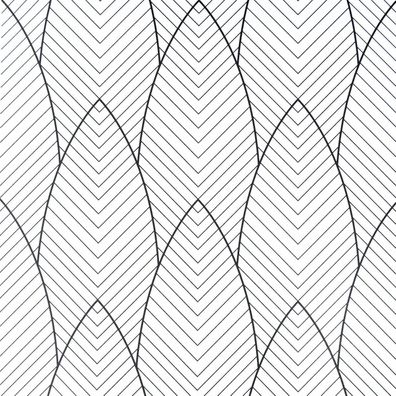 Selbstklebende Geometrische Muster Tapete Schwarz Weiß 44,5x500cm