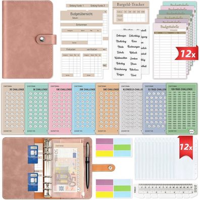 WenmthG Budget Planner Rosa A6 mit Sparchallenges