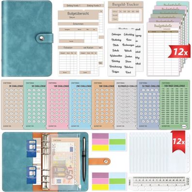 Budget Planner Deutsch Geld Sparen A6 Startset 8 Sparchallenges Binder Taschen