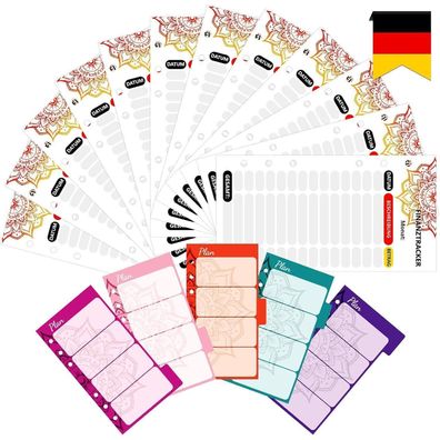 Deutsch Budget Planer Budget-Blätter + 5 farbige Trennblätter Aocii