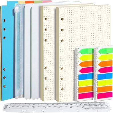 A5 Gepunktete Nachfüllpapiere Set 90 Blätter 6 Löcher Notizpapier 7 Stk 320