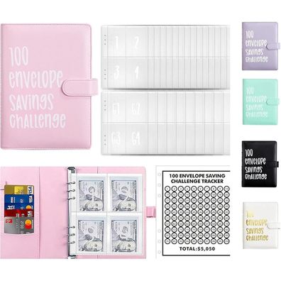 Amonenz Sparchallenge Budgetplaner A5 Rosa
