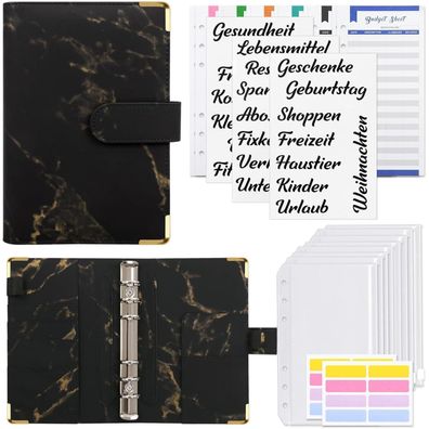 Konvinit A6 Budget Binder Set Geldumschläge Kategorie Label Organizer Mappe