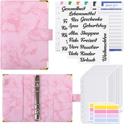 Konvinit Budget Planner A6 Binder Geldumschläge Umschlagmethode 12 Budgetblätter