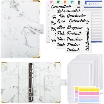 Konvinit Budget Binder A6 Ringbuch Geldumschläge Etiketten Organizer