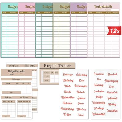 Budget Planner Deutsch Zubehör A6 Binder Grundausstattung Budgetübersicht