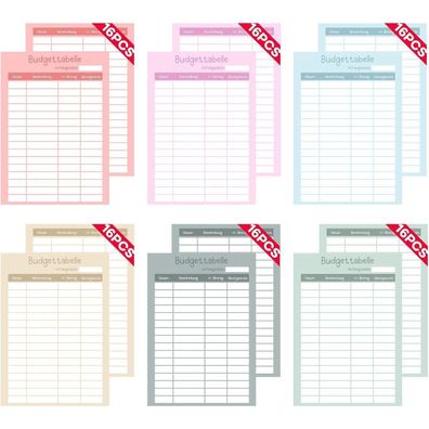 Sugeru A6 Budget Planner 96PCS Zubehör Geld Organizer Kosten Tracker