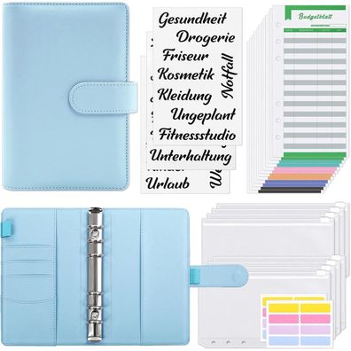 Budget Organizer Geldumschläge A6 Binder Geld Spar Mappe Budget Tracker Blau