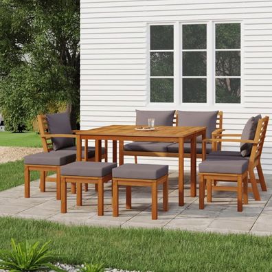 Balkon Lounge Holz 4 Personen Gartenmöbel Set Sofa Tisch Terrassenmöbel