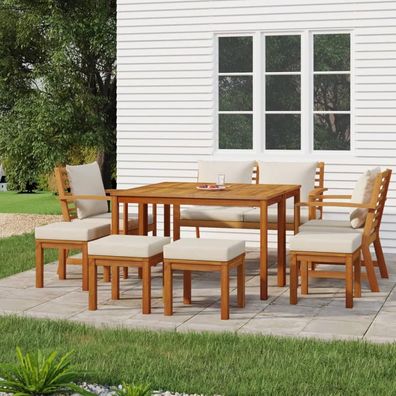 Gartenlounge Holz Ecklounge Sitzgruppe Esstisch Hocker Gartenmoebel