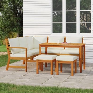 Festnight Gartenlounge Holz Ecklounge Outdoor Essgruppe Akazienholz L Form