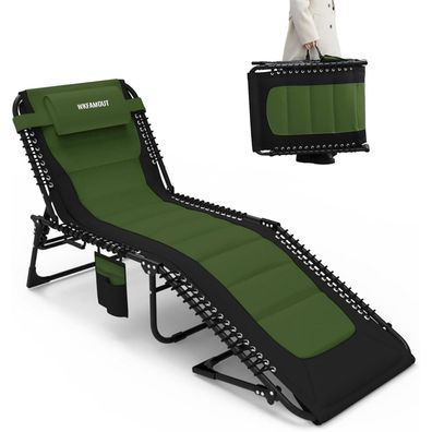 Wkfamout XXL Sonnenliege Klappbar Gartenliege Verstellbar Outdoor 200x68CM Navy
