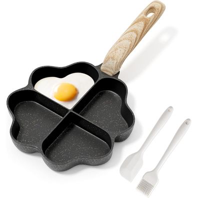 Antihaft Induktion Omelette Pfanne Herzform 4-Loch Eierpfanne Gesunde Bratpfanne