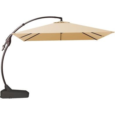 Sonnenschirm Quadrat 300cm mit Schirmständer, Gartenschirm UV-Schutz UPF