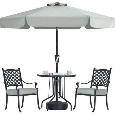 Sonnenschirm 270 cm mit Volant Patioschirm Gartenschirm Terrassenschirm