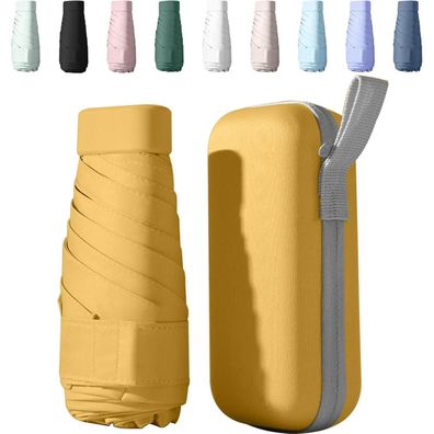 Sykerout Regenschirm Mini Taschenschirm UV 99% Schutz Etui 14 cm