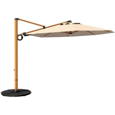 Aluminium Sonnenschirm 300cm mit Kurbel, Ampelschirm rund, UV-Schutz