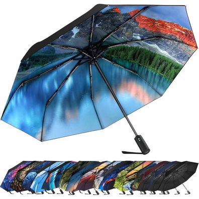 Zuoyouz Faltbarer Regenschirm UV-geschützt Muster Design 28 cm Lightweight