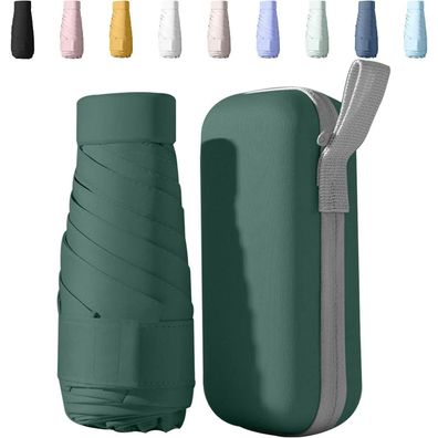 Sykerout Mini Regenschirm Taschenschirme Kompakt Faltbar Mit Etui UV-Schutz