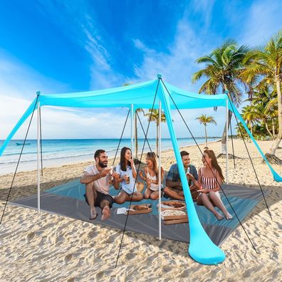Strandzelt UV-Schutz riggoo Sonnenzelt Sonnensegel 3x3m outdoor Camping Angeln